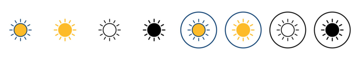 Obraz premium Sun icon vector isolated on white background. Sun vector icon