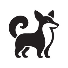 Dog collection, sticker,  Dog outline , Sitting dog silhouette vector, icon, symbol isolated on white background.