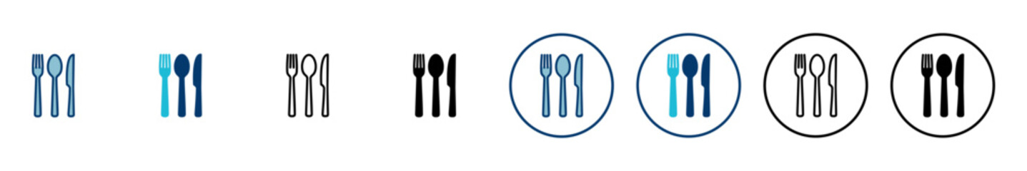 Fork, Spoon, and Knife isolated on white background. Restaurant icon. food icon. Eat. Cutlery icon.