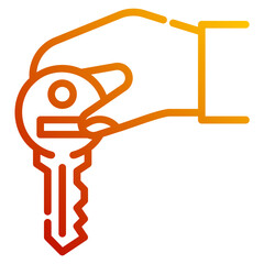 giving key. vector single icon with a dashed line gradient style. suitable for any purpose. for example: website design, mobile app design, logo, etc.