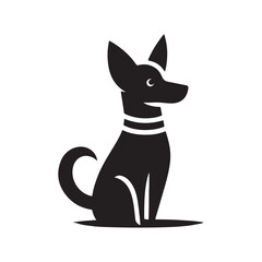 Dog collection, sticker,  Dog outline , Sitting dog silhouette vector, icon, symbol isolated on white background.