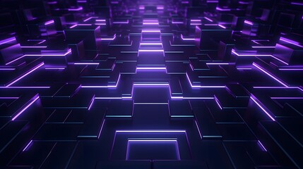 Obraz premium 3d rendering of purple and black abstract geometric background. Scene for advertising, technology, showcase, banner, game, sport, cosmetic, business, metaverse. Sci-Fi Illustration. Product display