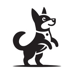 Dog collection, sticker,  Dog outline , Sitting dog silhouette vector, icon, symbol isolated on white background.