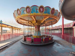 Photography of abandoned theme parks, capturing decaying rides and empty spaces once filled with joy