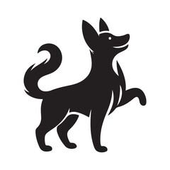 Dog collection, sticker,  Dog outline , Sitting dog silhouette vector, icon, symbol isolated on white background.