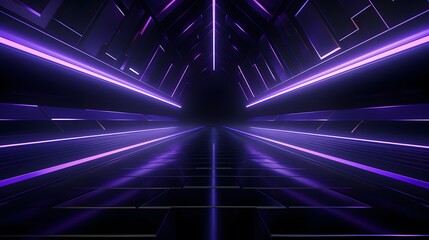 
3d rendering of purple and black abstract geometric background. Scene for advertising, technology, showcase, banner, game, sport, cosmetic, business, metaverse. Sci-Fi Illustration. Product display