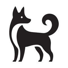Dog collection, sticker,  Dog outline , Sitting dog silhouette vector, icon, symbol isolated on white background.
