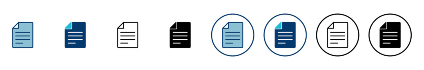 Document icon vector isolated on white background. Paper icon. File Icon