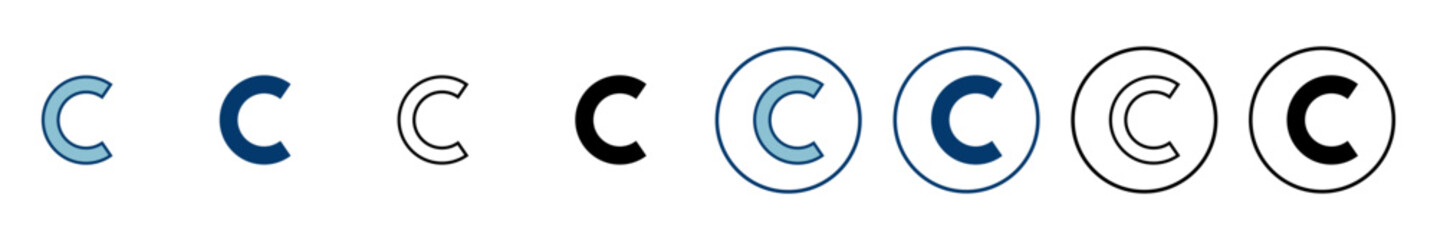 Copyright icon vector isolated on white background. copyright symbols