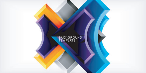 Square, arrow shapes with round elements Vector Illustration For Wallpaper, Banner, Background, Card, Book Illustration, landing page