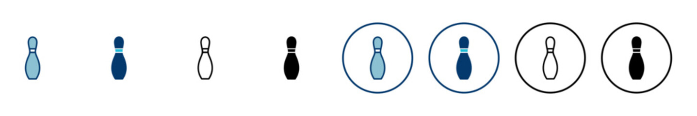 Bowling game Pin Icon vector isolated on white background. Bowling icon, ball and pin