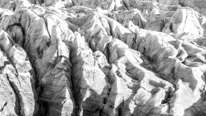 Svinafellsjökull Glacier / Iceland / monochrome