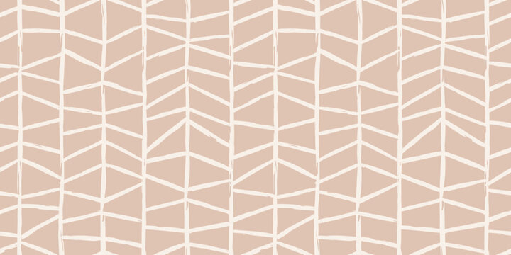 Fototapeta Trendy aesthetic abstract seamless pattern with geometric print. Minimalistic Organic brush stroke, ink texture. Simple design for wallpaper, textile, wrapping, packing, fabric, branding, decoration