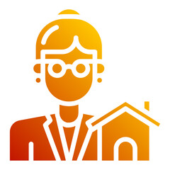 real estate agent. vector single icon with a solid gradient style. suitable for any purpose. for example: website design, mobile app design, logo, etc.
