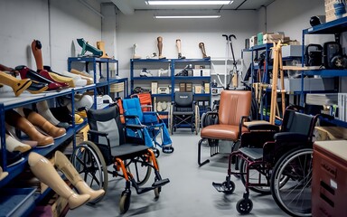 Fototapeta premium Inspirational design featuring prosthetics, wheelchairs, and assistive devices