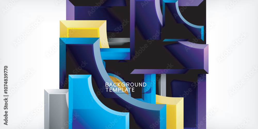 Poster Geometric design abstract background - circles and triangles