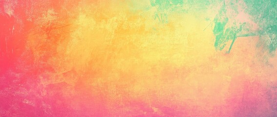 Obraz premium Gradient Background with Grainy Texture in Pastel Shades of Pink, Orange, Yellow, and Green for Creative Designs