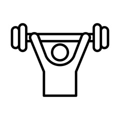 Weightlifting line icon