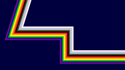 Progress Pride Flag Wave Background. Vector Background for Pride Month. Pride flag colours. Rainbow stripes background. Vector illustration for apps and websites. Vector EPS 10