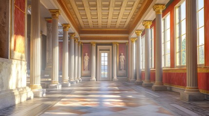 Obraz premium Classic Hallway with Pillars