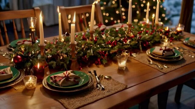 Christmas Dinner Table Setting