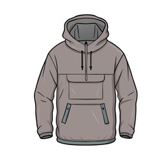 Naklejka premium Cartoon Anorak Casual Outdoor Clothing Vector Illustration
