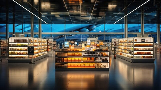 Airport Store with Airplane View