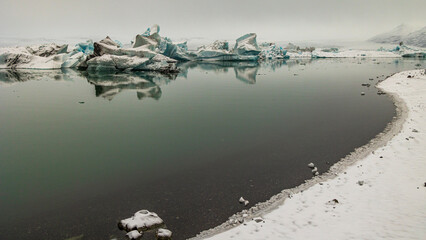 Jokulsarlon in the early morning / Iceland / spectacular view