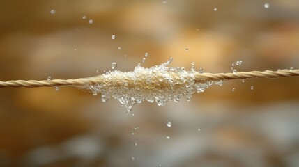 Obraz premium Water Droplets Splashing on a Rope