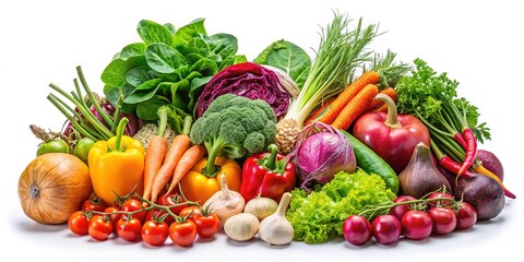 Fresh Vegetables Isolated Landscape Photography