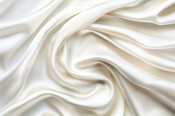 Fototapeta premium Luxurious White Silk Fabric with Elegant Flowing Folds