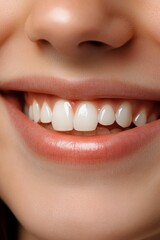 Obraz premium Close up of woman smiling with perfect teeth.
