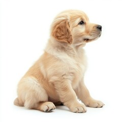 Obraz premium golden retriever puppy on white background