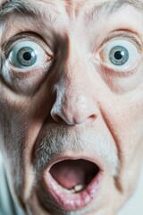 Fototapeta premium Close-up portrait of shocked man with open mouth.