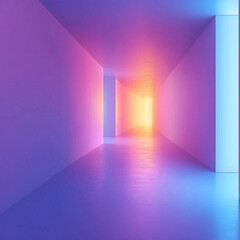 Modern Futuristic Pink Concept Background Grunge Concrete Empty Purple Room With Glowing Lights