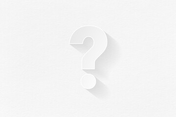 Question mark design with copy space on white background