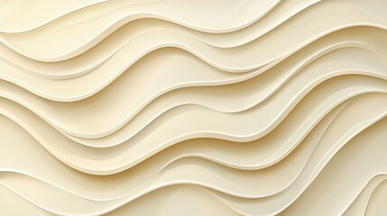 Fototapeta premium Abstract wavy patterns in soft beige tones create a modern, textured background.