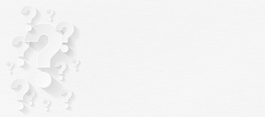 Question mark design with copy space on white background