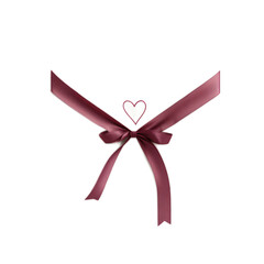  3D Love Letter Icon with Heart Signature and Pink Ribbon Tie