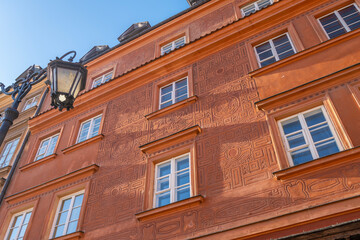 Poland capital warsaw new world street parliament building and old town and royal castle images