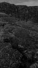 Iceland / Golden Circle / Thingvellir National Park / Gjall / monochrome
