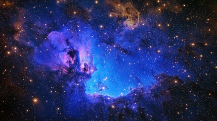 Obraz premium A vibrant cosmic scene showcasing a nebula filled with stars and interstellar dust.