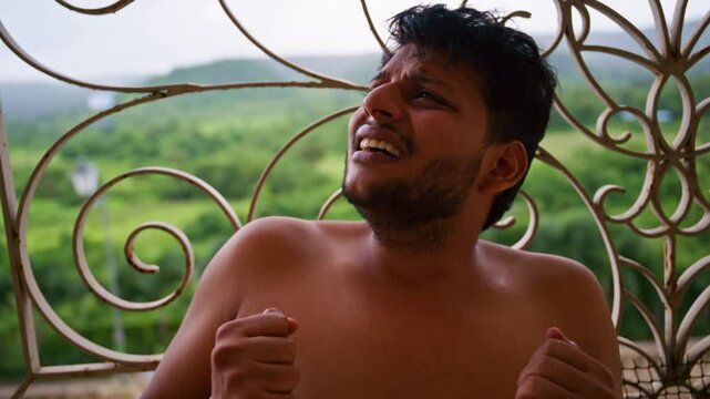 Adult Male Hopelessly Crying Expression