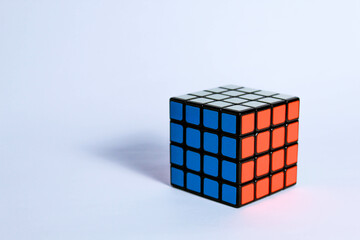 4x4 color cube puzzle shot on white background © Jose