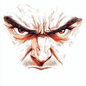 angry person face drawing