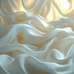 Fototapeta premium Abstract textures flowing white cloth background 3d rendering