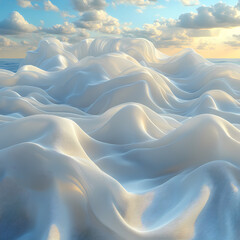 Abstract  textures flowing white cloth background 3d rendering