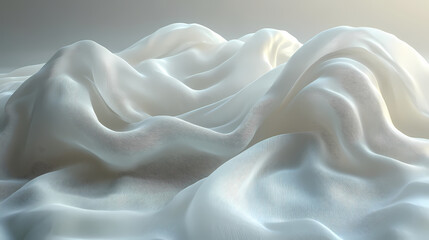 Obraz premium Abstract textures flowing white cloth background 3d rendering