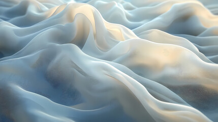 Obraz premium Abstract textures flowing white cloth background 3d rendering