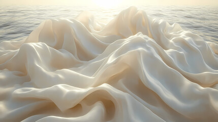 Obraz premium Abstract textures flowing white cloth background 3d rendering